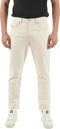 Diesel White Tapered Solid Jeans