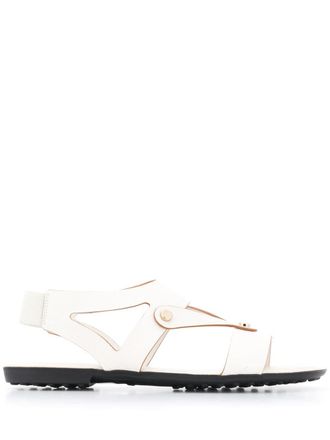 Tod's Sandali in pelle con suola piatta - Bianco