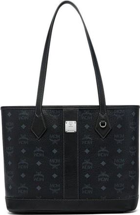 MCM New Small Liz Shopper in Visetos in Black at Nordstrom