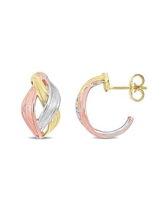 Italian Gold, Inc 18K Italian Tri-Tone Gold Swirl Earrings