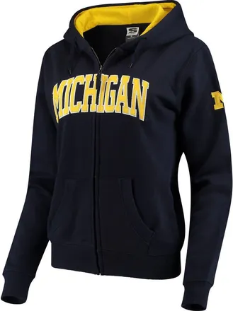 Colosseum Womens Stadium Athletic Navy Michigan Wolverines Arched Name Full-Zip Hoodie at Nordstrom, Size Xx-Large