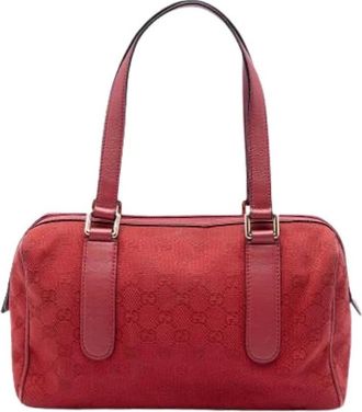 Gucci Pre-owned Handbags, female, Red, Size: ONE SIZE Pre-owned Boston Bag