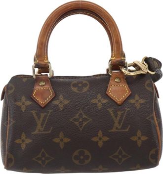 Louis Vuitton Speedy Mini Hl Handbag Monogram Canvas Brown Canvas Handbag (Pre-Owned)