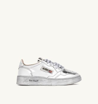 Autry WOMENS ROB PRUITT MIRROR-FINISH MEDALIST LOW SNEAKERS