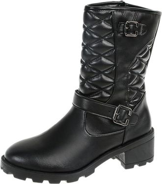 Generic Ladies Mid Calf Boots Fashion Round Toe Slip On Warm Winter Boots Comfortable Casual Ankle Booties Non Slip Sole Ladies Footwear(Black, 5.5)