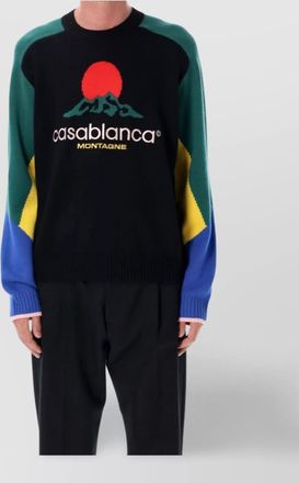 Casablanca mountain graphic intarsia crew