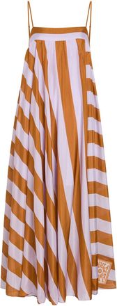 Zimmermann Indra Striped Silk Maxi Dress - Lilac - 00 (UK 6 / XS)