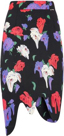Moschino Rokken, Dames, Veelkleurig, S, Katoen, Asymmetrische Bloemige Rok