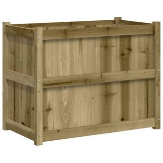 Berkfield Home Garden Planter 90x50x70 cm Impregnated Wood Pine in Brown | Size: 90 x 50 x 70 cm