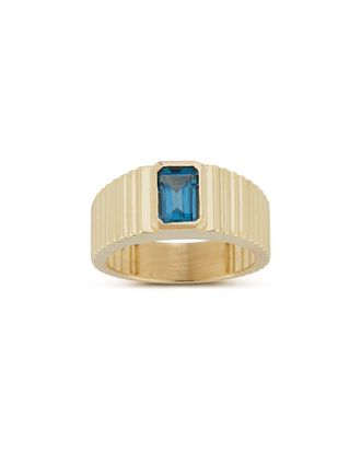 Ember Fine Jewelry 14K London Blue Topaz Statement Ring