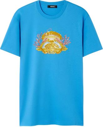 Versace T-shirt Crystal Dive In Crest - Blu