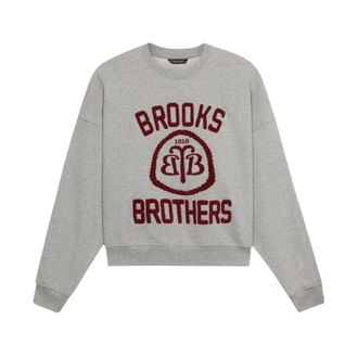 Brooks Brothers Cotton Sweatshirt with Logo - female - Brooks Brothers - Sweatshirts - Gray - XS - Sweatshirts & Hoodies