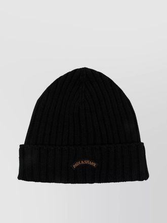 Paul & Shark wool ribbed turn-up brim hat