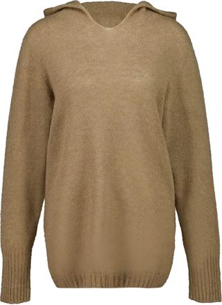120% Lino hooded long-sleeve sweater - Neutrals