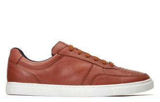 Base London Curtis Leather Mens Trainers - Tan - Size UK 6