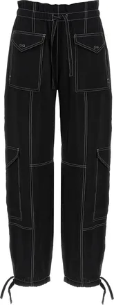 Ganni Black Viscose Casual Womens Pants