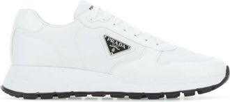 Prada White Lace Up Sneakers
