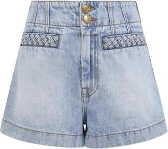Zimmermann Denim Shorts - Dames - Denim shorts - Blauw - XS - Denim - Korte Broeken