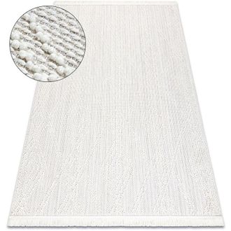 RugsX Rugsx - Alfombra Nano En14a Diamantes, Bucle, Tejido Plano Blanco White 160x220 Cm