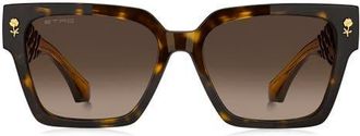 Etro 55mm Gradient Rectangular Sunglasses in Havana/Brown Sf at Nordstrom