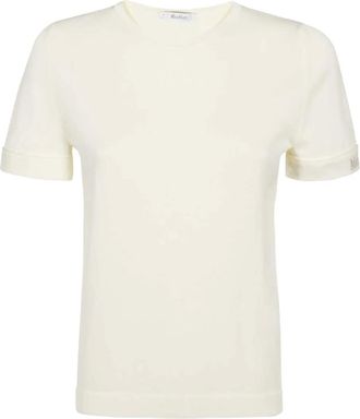 Max Mara T-shirt in cotone con logo - Bianco