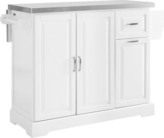 SoBuy Sobuy Carro De Cocina Blanco Con Encimera Plegable Isla De Cocina Con Cajones Y Estante Mueble Auxiliar De Cocina De Mdf 107&times;71&times;91 Cm Fkw128-ii-st