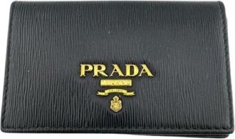 Prada Pre-owned Business card case - Dames - Vintage Accessoires - Zwart - ONE Size - Leer - Vintage