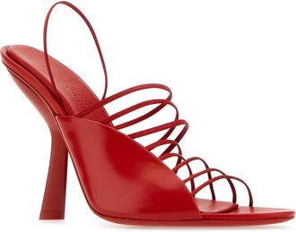 Ferragamo Womens Red Leather Altaire Sandals Flamered Sandali
