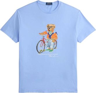 Polo Ralph Lauren Tops, Heren, Blauw, S, Katoen, Polo Beer Grafisch T-shirt