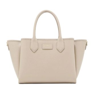 Emporio Armani Handbags, female, Beige, Size: ONE SIZE Medium shopper bag with palmellato finish