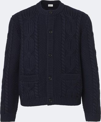 Saint Laurent Cardigan in lana a trecce