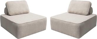 Sweeek Sof&aacute; modular en tejido borreguito, 2 plazas, beige