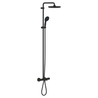 GROHE Vitalio Start douchesysteem m. badkraan thermostatisch m. aquadimmerm. hoofddouche &Oslash;25cm en handdouche &Oslash;11cm mat zwart