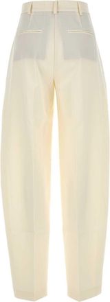Andamane Womens Gabardine Trousers Ivory Acetate Viscose