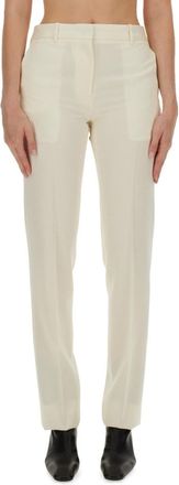 Jil Sander Womens Wool Pants - Ivory - Size EU 36 (Womens)