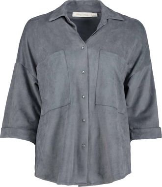 Bishop + Young Eternal Optimist Cozy Suede Snap Front Top In Cloud Blue