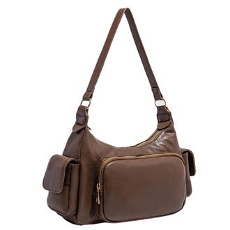 Generic Pufei PU Leather Retro Underarm Bag Cool Girl Sling Bag Retro Commute Handbag (Black)