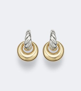 David Yurman Orecchini pendenti Sculpted Cable in argento sterling e oro 14kt