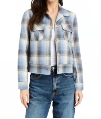 Drew Maribel Plaid Cotton Jacket In Blue