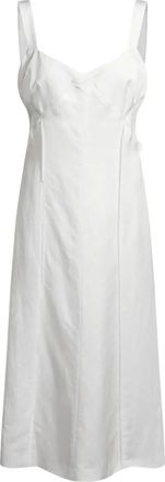 BOSS Abito midi con scollo a V - Bianco