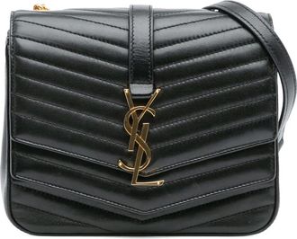 Saint Laurent 2018 Small Chevron Lambskin Monogram Sulpice Bag crossbody bag - Black