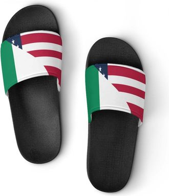 Generic U.S. And Nigeria Flag Unisex Beach Slippers & Pool Slides Anti-Slip House Shoes for Home Outdoor