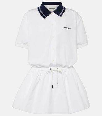 Miu Miu Miniabito polo in cotone con logo