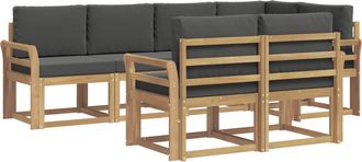 vidaXL Conjunto De Sof&aacute;s De Exterior 7 Uds. Blanco Y Antracita Vidaxl