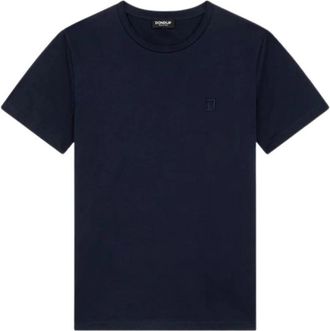 Dondup Regular-fit T-shirt met ronde hals - Heren - T-shirts - Blauw - 2XL - Katoen - Tops