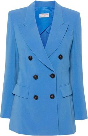 Alberto Biani Dubbelrijige Cady Blazer - Dames - Blazers - Blauw - XS - Polyester - Jassen