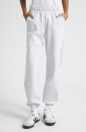 Sporty & Rich Gender Inclusive NY Health Club Fleece Sweatpants in Heather Gray at Nordstrom, Size X-Small