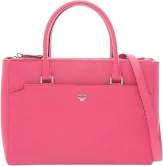 MCM Pre-owned Handbag- Tote bag - Dames - Vintage Handtas - Roze - ONE Size - Leer - Vintage