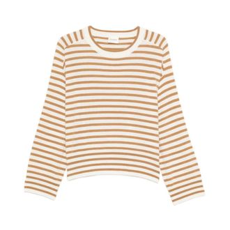 Closed Closed, Cashmere Knitwear, female, Brown, Size: S Striped Cashmere Sweater