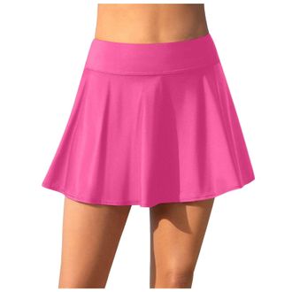 Generic Zuoyue Womens Skirted Bikini Bottoms with Briefs Swim Skirts Pleated Skirt Skater Skirt Swimsuit Bottoms High Waist Skirts with Shorts Bathing Suits S